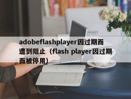 adobeflashplayer因过期而遭到阻止(flash player因过期而被停用)