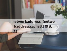 networkaddress(networkaddresscachettl 默认值)